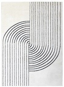 Koberec MODE 8587 Geometrický, krémovo - čierny