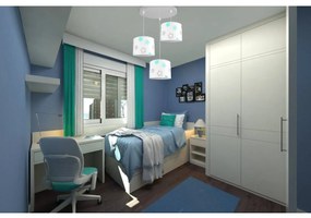 Detské závesné svietidlo Cone, 3x textilné tienidlo so vzorom (výber zo 6 farieb), (výber z 2 farieb konštrukcie), o