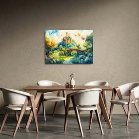 Sklenený obraz - Rozprávkový zámok (70x50 cm)