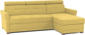 Rohová sedacia súprava Harris, žltá karí látka, pravý roh