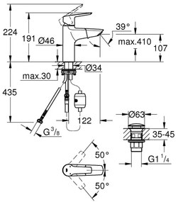 GROHE 24205003 - Umývadlová batéria START DN 15, veľkosť M, lesklý chróm