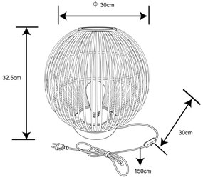 Globo 15368T - Stolná lampa HILDEGARD 1xE27/60W230V bambus