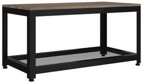 vidaXL Konferenčný stolík sivý a čierny 90x45x45 cm MDF a železo