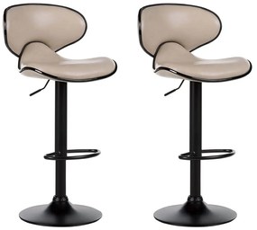 Sada 2 barových stoličiek z umelej kože béžová CONWAY II Beliani
