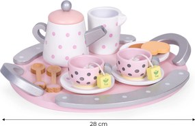 Drevený čajový set pre deti 3+ 15 dielov ECOTOYS – hračka, servis na čaj
