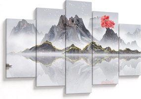 Obraz - Hory v hmle (150x105 cm)