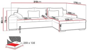 Rohová sedacia súprava Katana  (medová). Vlastná spoľahlivá doprava až k Vám domov. 1122320
