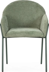 Zelené čalúnené jedálenské kreslá v súprave 2 ks Aslin – MOME