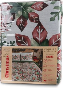 VIANOČNÉ RENFORCÉ OBLIEČKY STELLA 200X220 CM, 2 KS 70X80 CM VZOROVANÉ