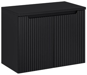 Závěsná skříňka pod umyvadlo Nova Black II s deskou 80 cm černá