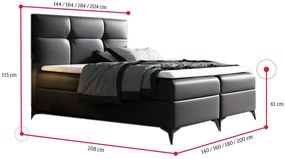 Čalúnená posteľ boxspring LINDT + topper, 200x200, madryt 1100