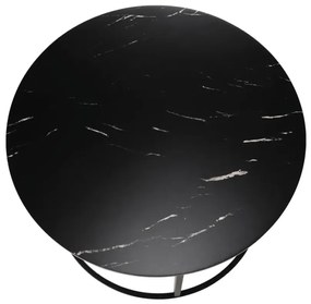 Konferenčný stolík, čierny mramor/čierny kov, GAGIN