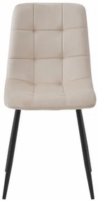 Set štyroch jedálenských stoličiek KARA béžové / čierne nohy (4ks)
