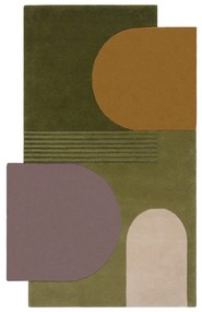 Zelený ručne tkaný vlnený koberec 150x240 cm Lozenge – Flair Rugs