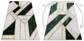 Koberec EMERALD exkluzívny 1015 glamour, styl marmur, geometrický fľaškovo zelený / zlatý