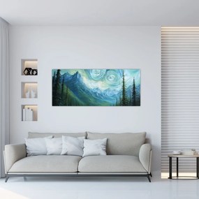 Obraz - Krajina s nádychom Van Gogha (120x50 cm)