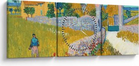 Obraz - Vincent van Gogh, Farmhouse in Provence, reprodukcia (s hodinami) (90x30 cm)