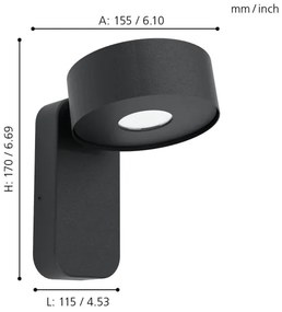 Eglo 98737 - LED Vonkajšie nástenné svietidlo PALOSCO LED/6W/230V IP44