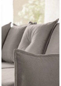 Svetlohnedá menčestrová rozkladacia rohová pohovka (ľavý roh/do "U") Lazy Lukka – Miuform