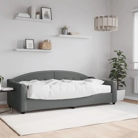 Denná posteľ s matracom tmavosivá 90x200 cm látka 3197513