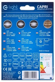 Schodiskové LED svietidlo Capri, 1x LED 0,6w, 4000k, s