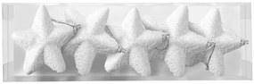 Závesné hviezdy 5ks biele KL-21X21