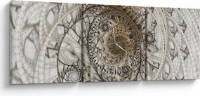 Obraz ornamentálneho umenia (s hodinami) (90x30 cm)
