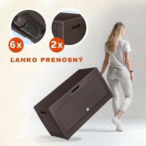 Odkladací box RATO, 310L, 119x48x60cm, hnedá Prosperplast