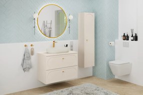 Vysoká závěsná koupelnová skříňka Donna 80-35-1D písková