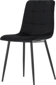 GARDEN LINE Moderná prešívaná zamatová stolička Farba: čierna