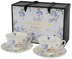 Porcelánová šálka na nohe s podšálkou Royal Melody 250 ml sada 2ks