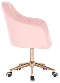 LuxuryForm DESIGN Kreslo ANDORA na zlaté podstave s kolieskami - ružové