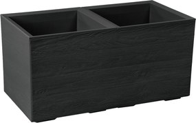 KVETINOVÝ ZÁHON KARO 800 × 400 mm, doska z recyklovaného materiálu, čierna*48922
