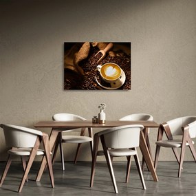 Sklenený obraz - Šálka kávy (70x50 cm)