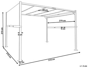 Pergola s LED svetlami 310 x 310 cm béžová PARGA Beliani