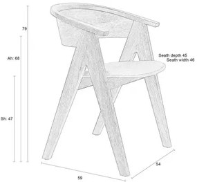 ZUIVER NDSM stolička Prírodná