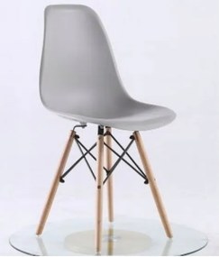 Jedálenské stoličky BASIC svetlo sivé 4 ks - škandinávsky štýl