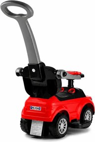 LEAN CARS Jazdítko s tlačnou rukoväťou 614W, červené