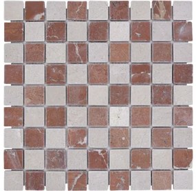 Mozaika z prírodného kameňa MOS 32/1513R béžová/terakotová 30,5 x 32,5 cm