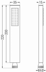 Mexen príslušenstvo - podomietkový 1-bodový ručný sprchový set R-02, čierny, 785006050-70