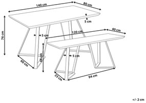 Jedálenská súprava stola a lavičky svetlé drevo/čierna UPTON Beliani