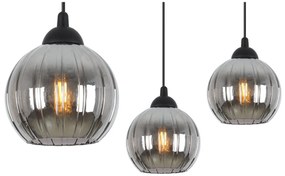 Závesné svietidlo Costa, 1x grafitové sklenené tienidlo, b