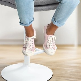 Barová stolička Damar - látka, biely rám - šedá