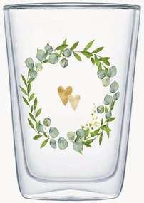 Pohár na latte macchiato z borosilikátového skla Two Hearts