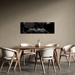 Obraz - Tenista (s hodinami) (90x30 cm)