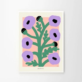 The Poster Club Plagát Purple Poppies by Madelen Möllard A5 (mini)