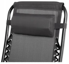 Záhradné plážové relaxačné kreslo Regina, čierna