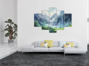 Obraz - Údolie vodopádov (150x105 cm)