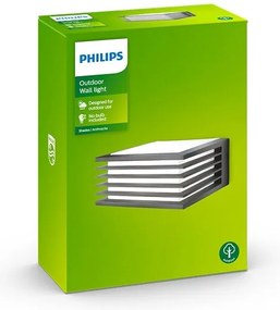 Philips - Vonkajšie nástenné svietidlo SHADES 1xE27/15W/230V IP44 antracit