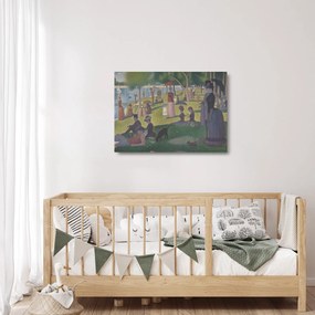 Sklenený obraz - Georges Seurat, A Sunday on La Grande Jatte, reprodukcia (70x50 cm)